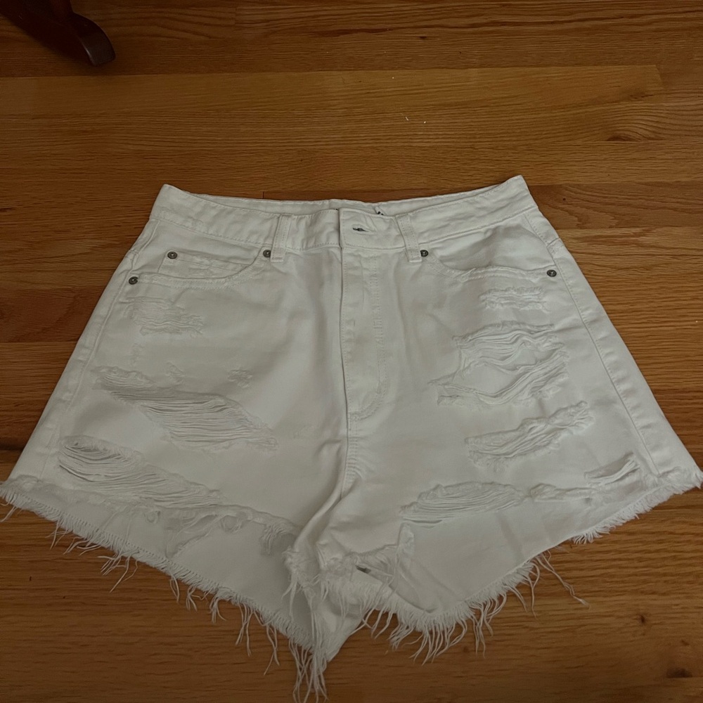 Garage White Denim Shorts